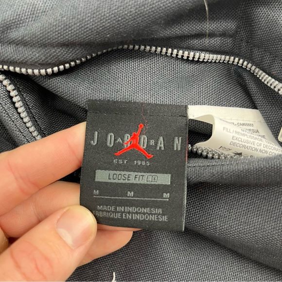 Nike Air Jordan Jacket Mens Medium Black Green Flight Heritage Reversible Liner - Picture 7 of 13